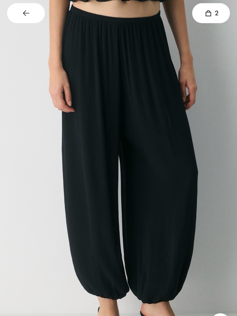 Aritzia Black Wide-Leg Balloon Pants